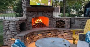 backyard fireplace