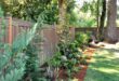 simple backyard landscaping along fence