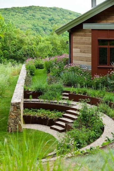 landscaping steps on a slope