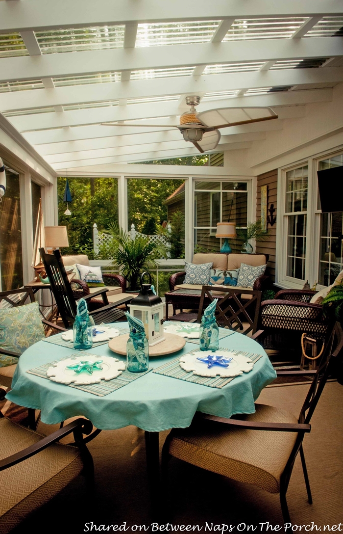 Nautical Decor & Tablescape for a 3-Season Porch – Between Naps on .