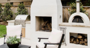 backyard fireplace