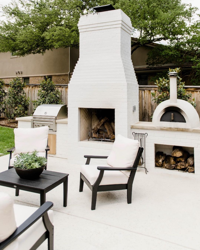 backyard fireplace