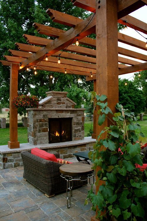 backyard fireplace