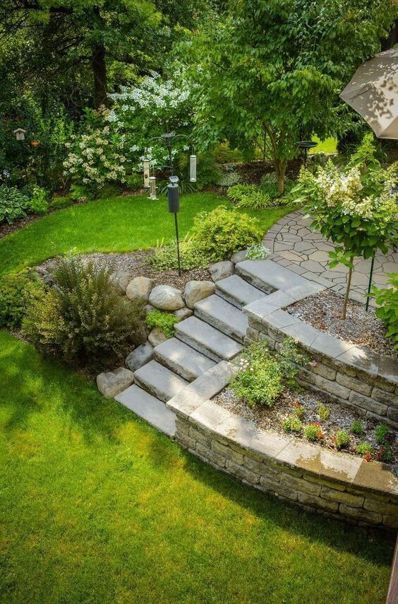 landscaping steps on a slope