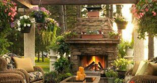 patio ideas with fireplace