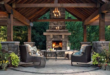 patio ideas with fireplace