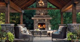 patio ideas with fireplace