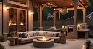 patio ideas with fireplace