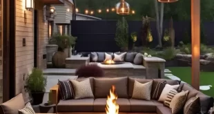 patio ideas with fireplace