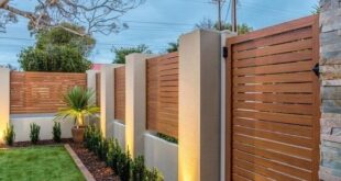 simple backyard landscaping along fence