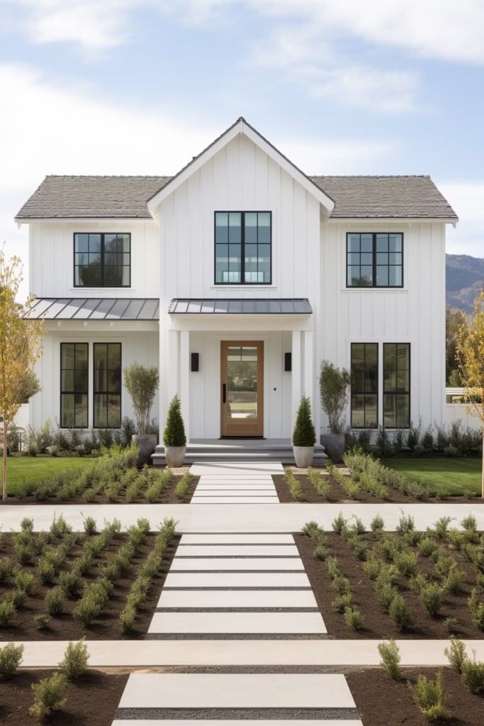 modern farmhouse landscaping front yards