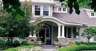 landscaping in front of porch