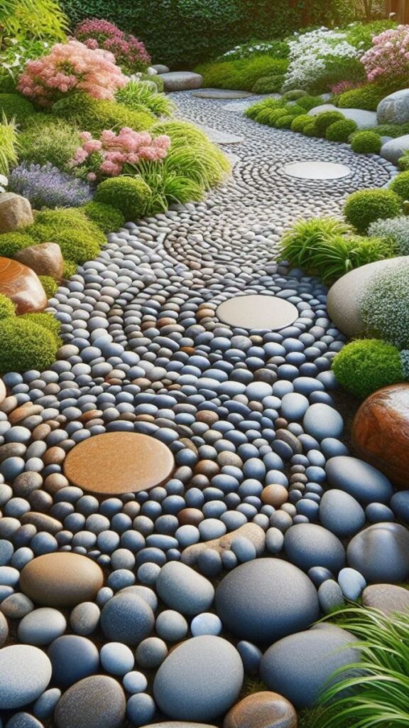 river rock garden