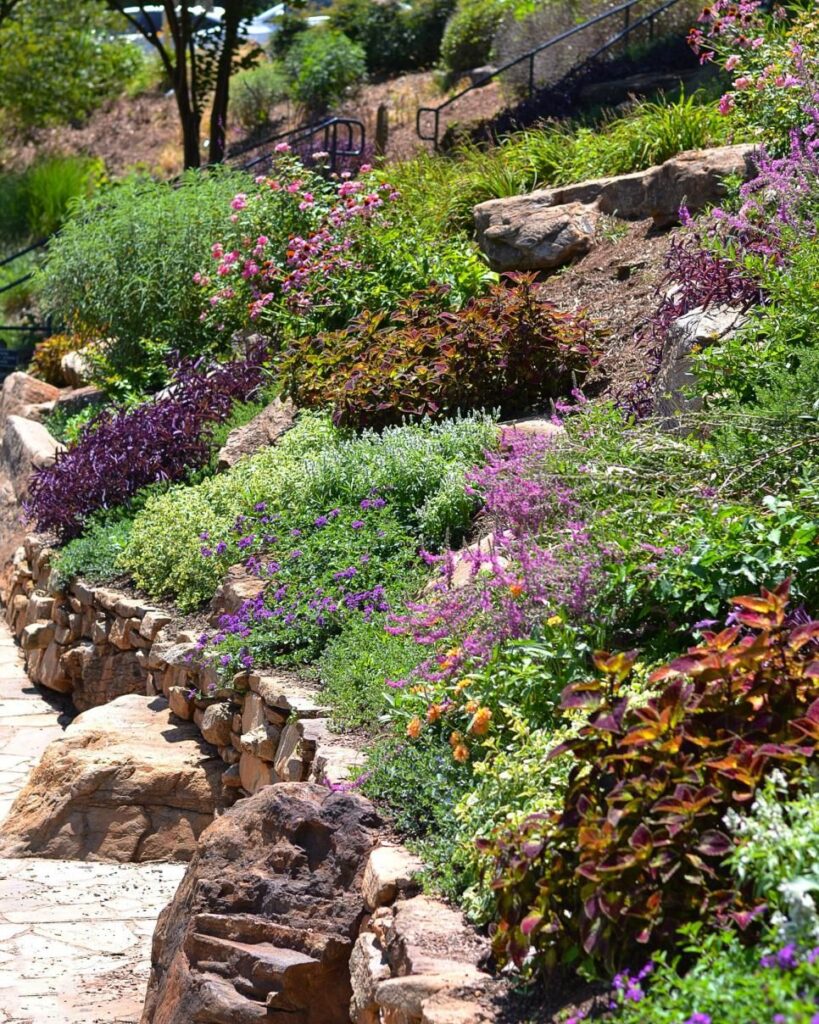 landscaping on a slope