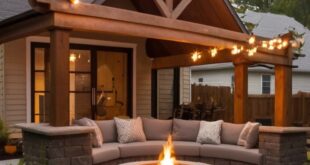 patio ideas with fireplace