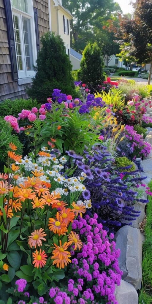 flower garden ideas in front of house