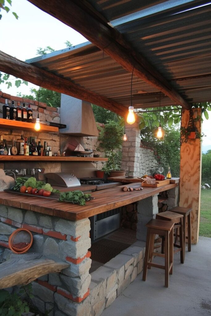 outdoor patio ideas with kitchen