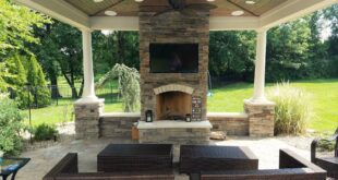 patio ideas with fireplace