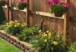 simple backyard landscaping along fence