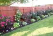 simple backyard landscaping along fence