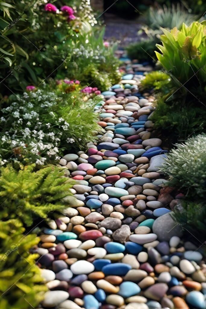 river rock garden