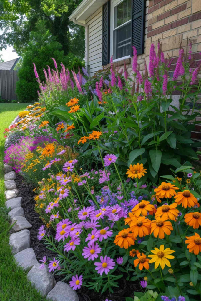 flower garden ideas in front of house