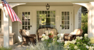 landscaping in front of porch