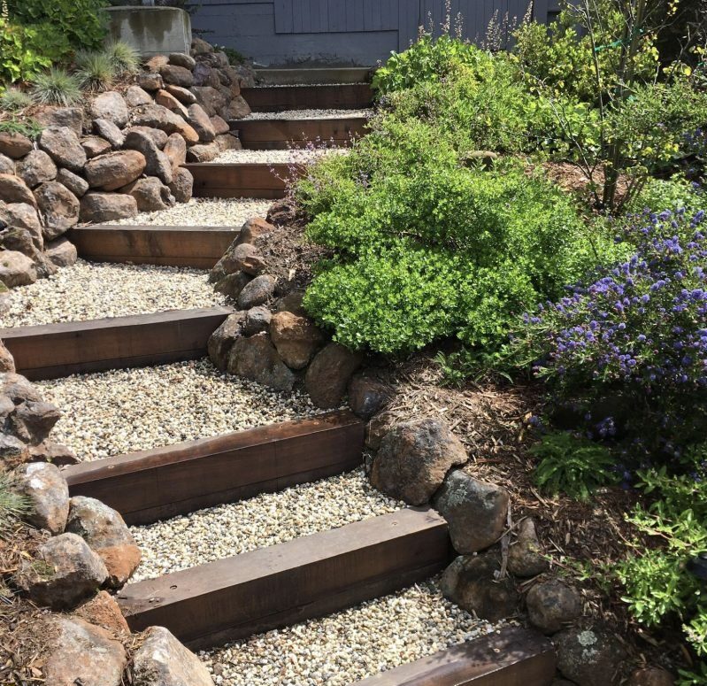 landscaping steps on a slope