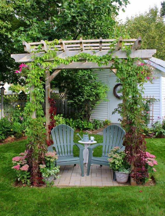 small garden seating area