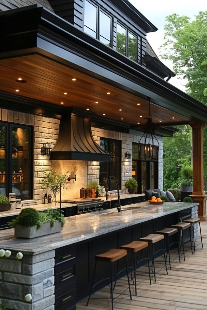 outdoor patio ideas with kitchen