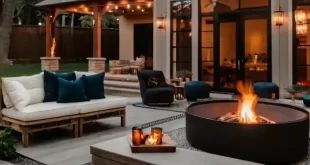 patio ideas with fireplace