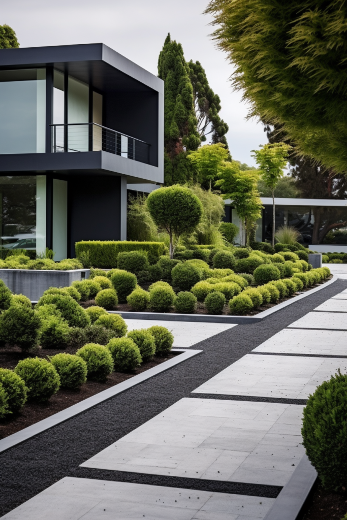 modern landscape design front yard