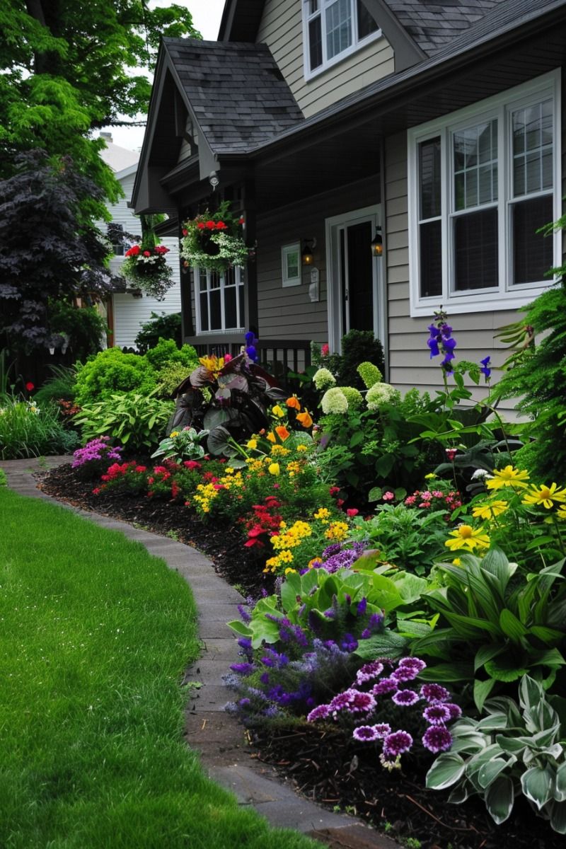 flower garden ideas in front of house