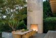 backyard fireplace