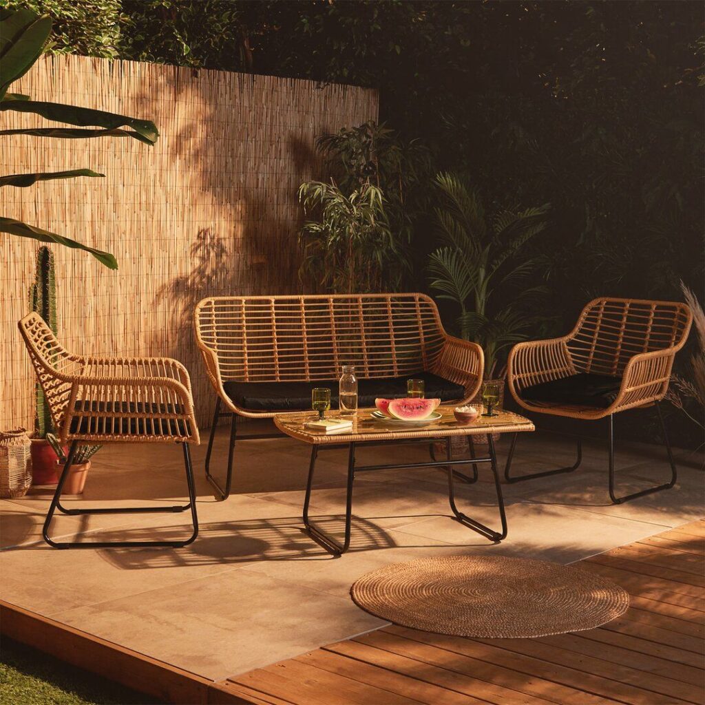 rattan garden sofa