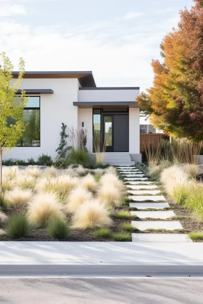 modern landscape design front yard