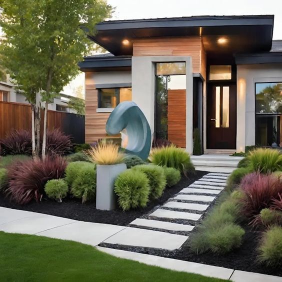 modern landscape design front yard