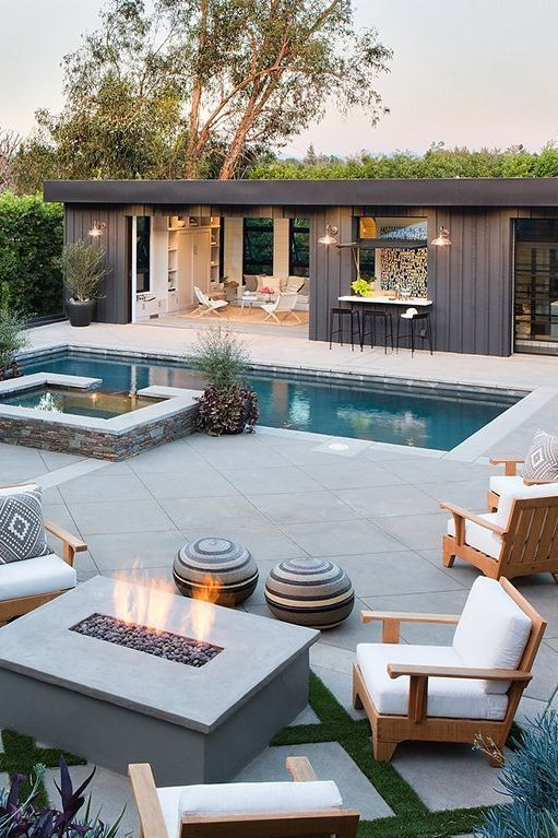 backyard patio designs with pool