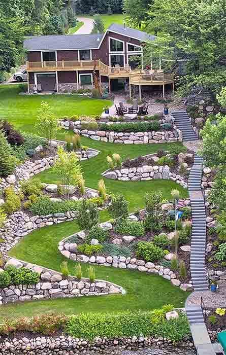 landscaping on a slope