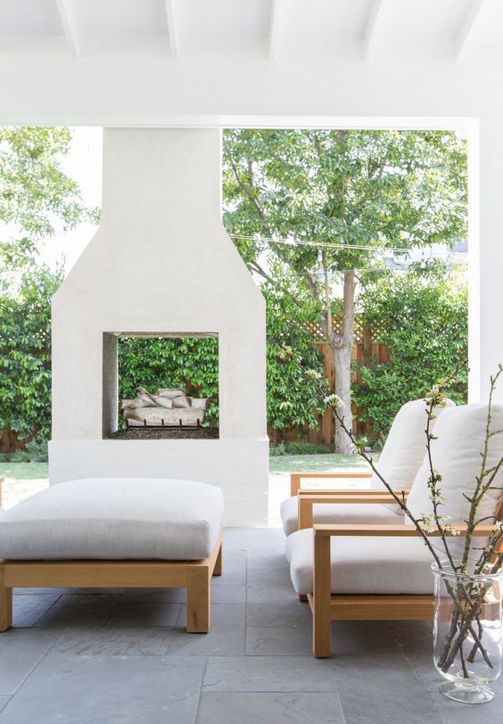 patio ideas with fireplace