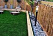 simple backyard landscaping along fence