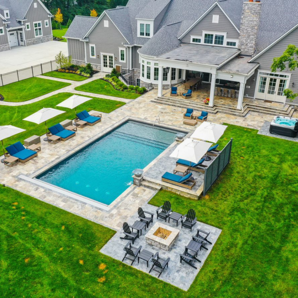 backyard patio designs with pool