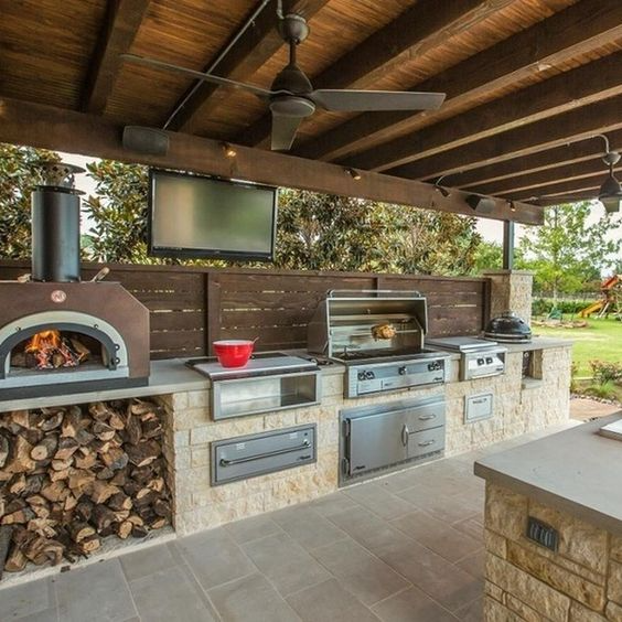 outdoor patio ideas with kitchen