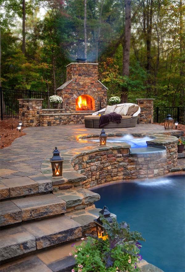 53 Most amazing outdoor fireplace designs ever | Backyard, Outdoor .