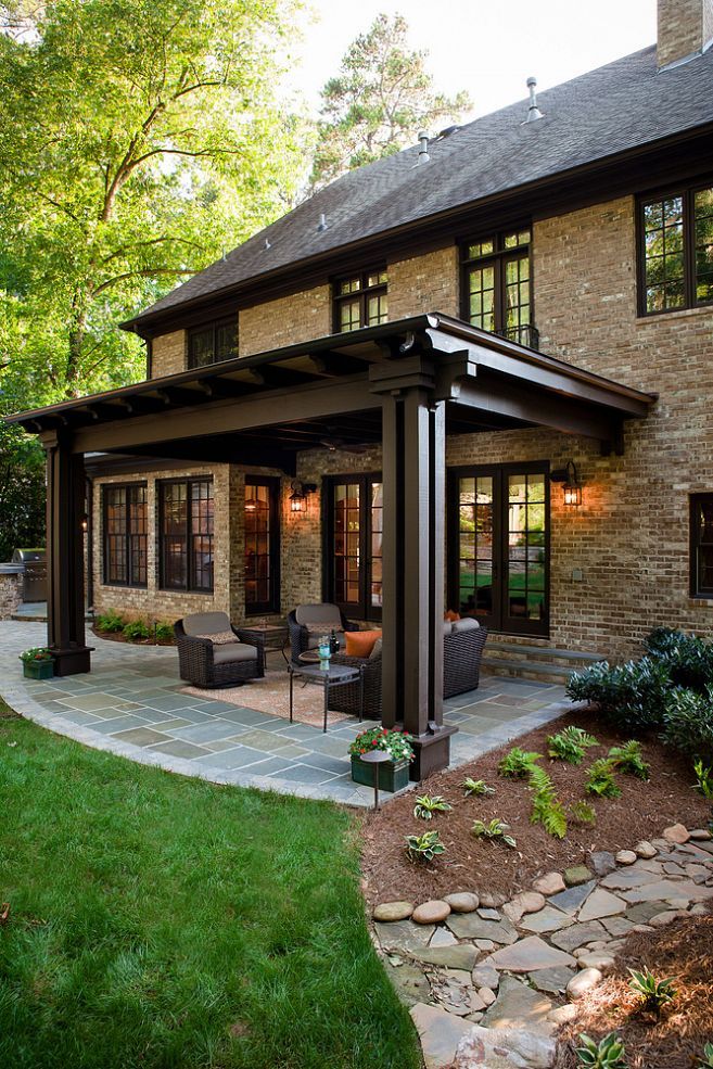 This backyard is now in unison with the rest of this lovely home .