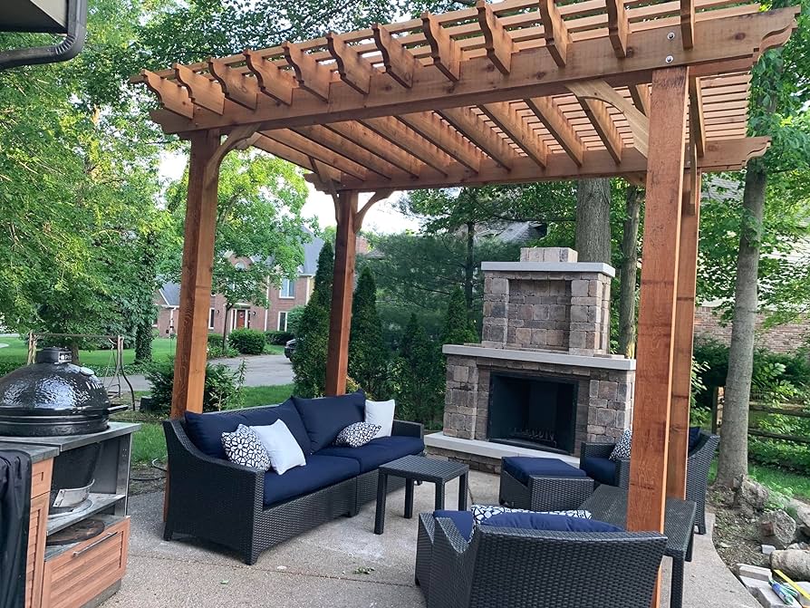 Amazon.com: Pergola Depot Big Kahuna 12x12 Cedar Pergola Kit with .