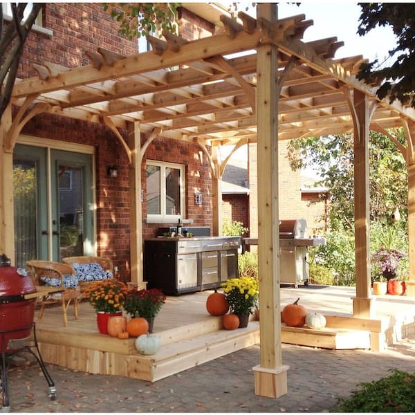 Outdoor Living Today 10 ft. x 16 ft. Breeze Cedar Pergola BZ1610 .