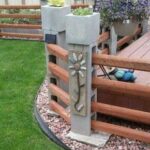 Cinder Block Fence with Flower Plant