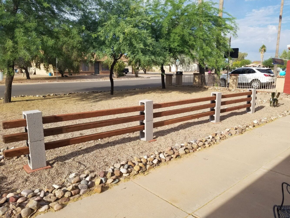 DIY Movable Fence with Cinder Block Pos