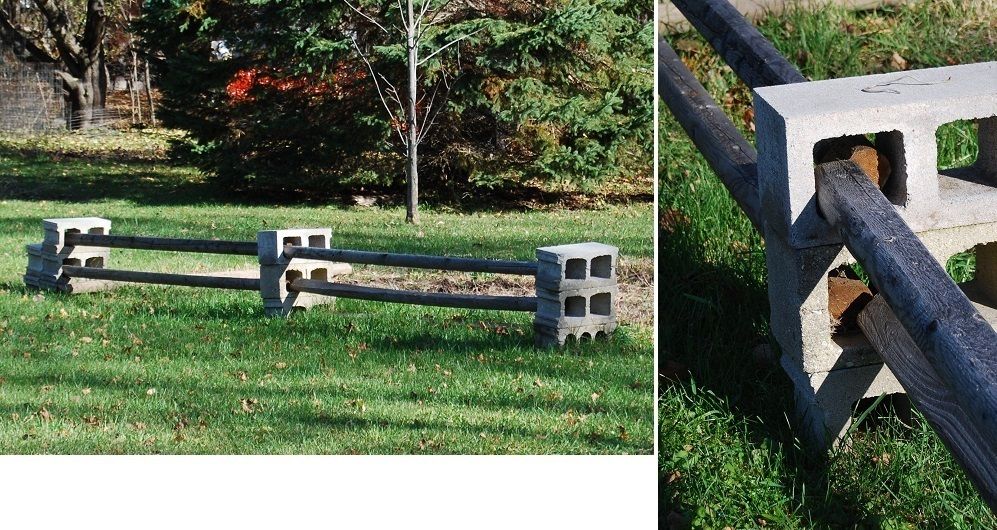 Stylish Cinder Block and Wood Fence Ide